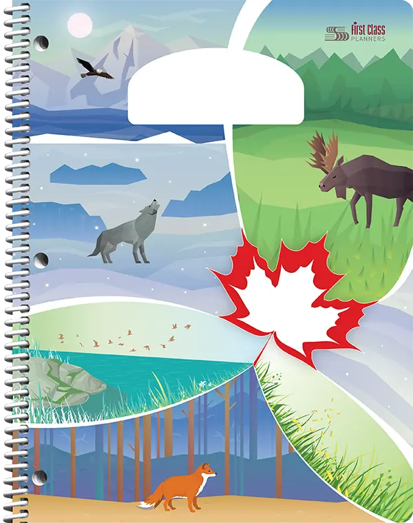 PiQ Potential Standard school agenda cover choices - Canadian Animals