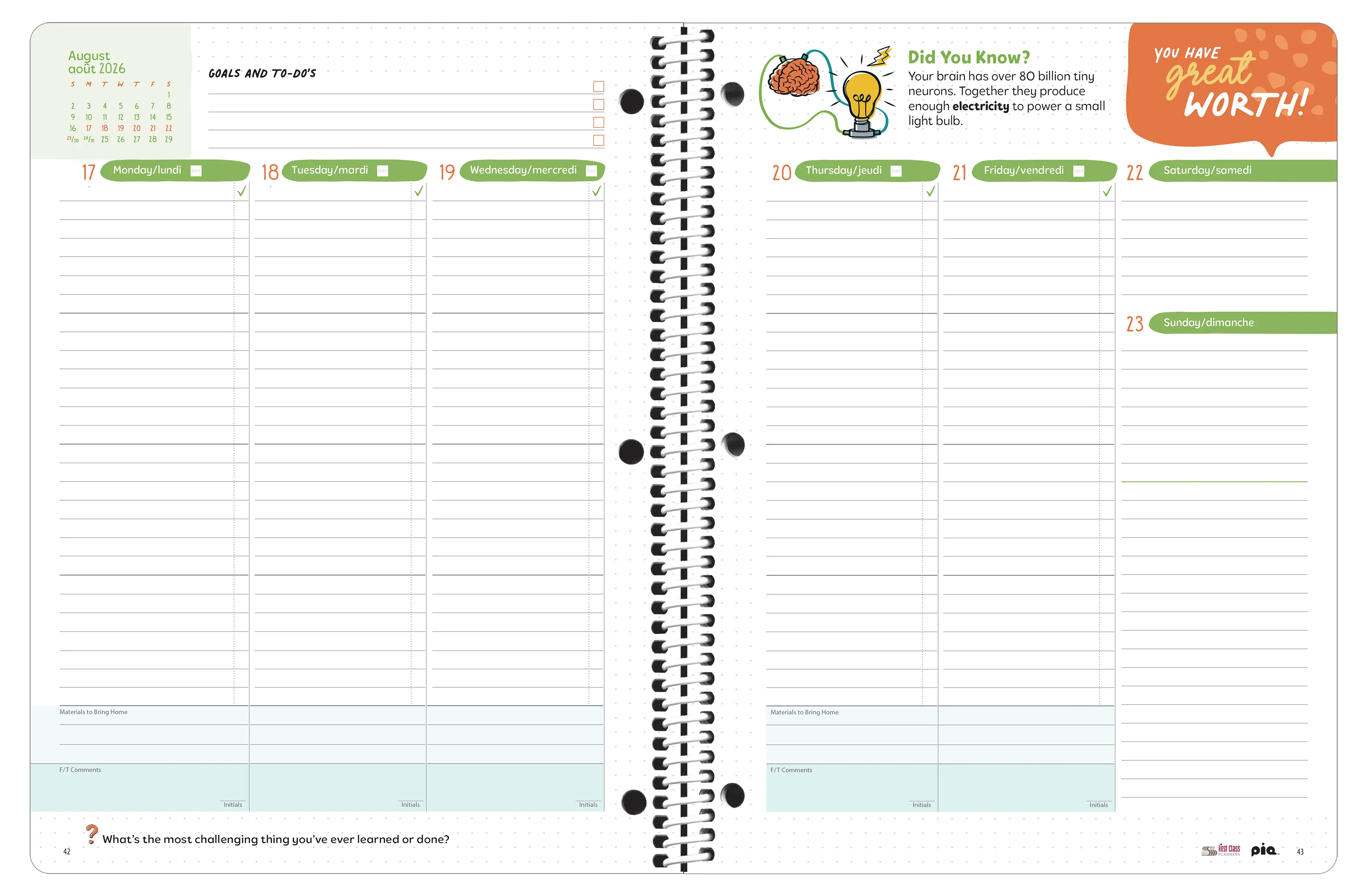 Elementary Wellness Planner Spread
